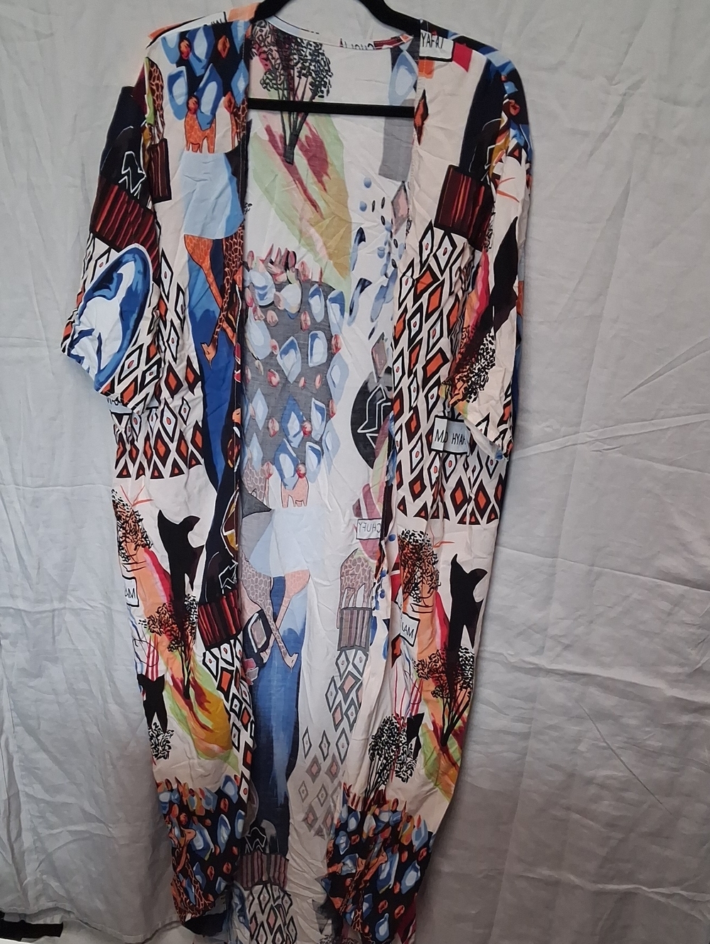 Multicolor Abstract Pattern Women's Kimono